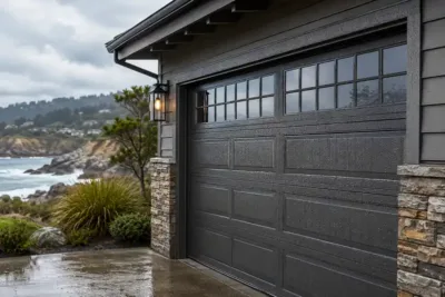 Garage door on the Marin coastline